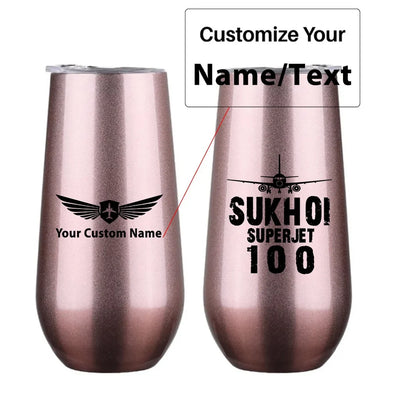 Sukhoi Superjet 100 & Plane 6oz Egg aviation design on 6oz egg cup, compact 6oz ceramic.