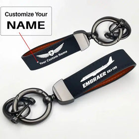 The Embraer ERJ-190 Leather Key Chains