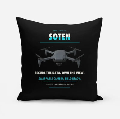 ACSL SOTEN design on black pillow