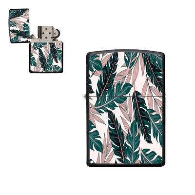 Seamless Palm Leafs aviation metal lighter in premium metal alloy.