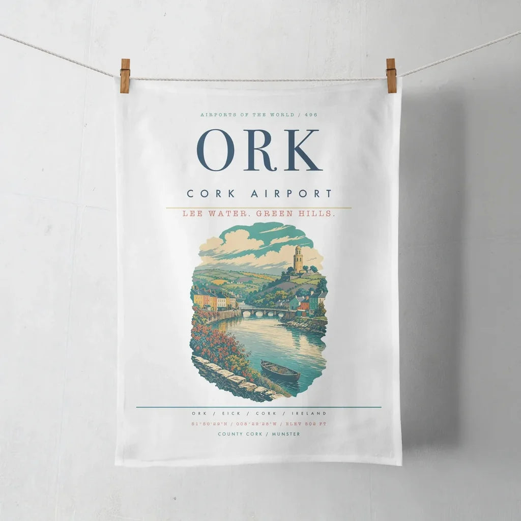 Cork Airport (ORK) design on white towel