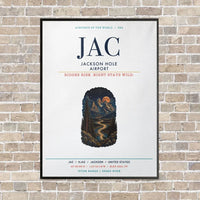 Thumbnail for Jackson Hole Airport JAC vertical canvas print - framed - white background