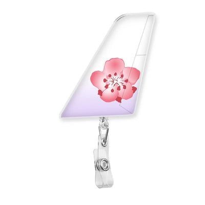 China Airlines aviation design on durable plastic with metal clip tail-shape retractable ID card badge.