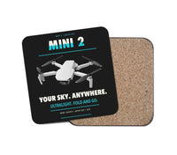 Thumbnail for DJI Mini 2 design on black 1 piece coaster