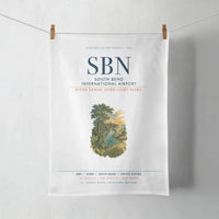 Thumbnail for South Bend International Airport (SBN) design on white towel