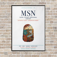 Thumbnail for Dane County Regional Airport Madison MSN vertical canvas print - framed - white background