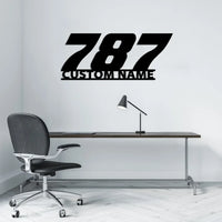 Thumbnail for Boeing 787 Flat Text aviation design on durable metal with painted finish metal wall sign.