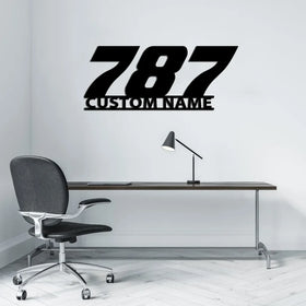 Boeing 787 Flat Text Wall Metal Signs
