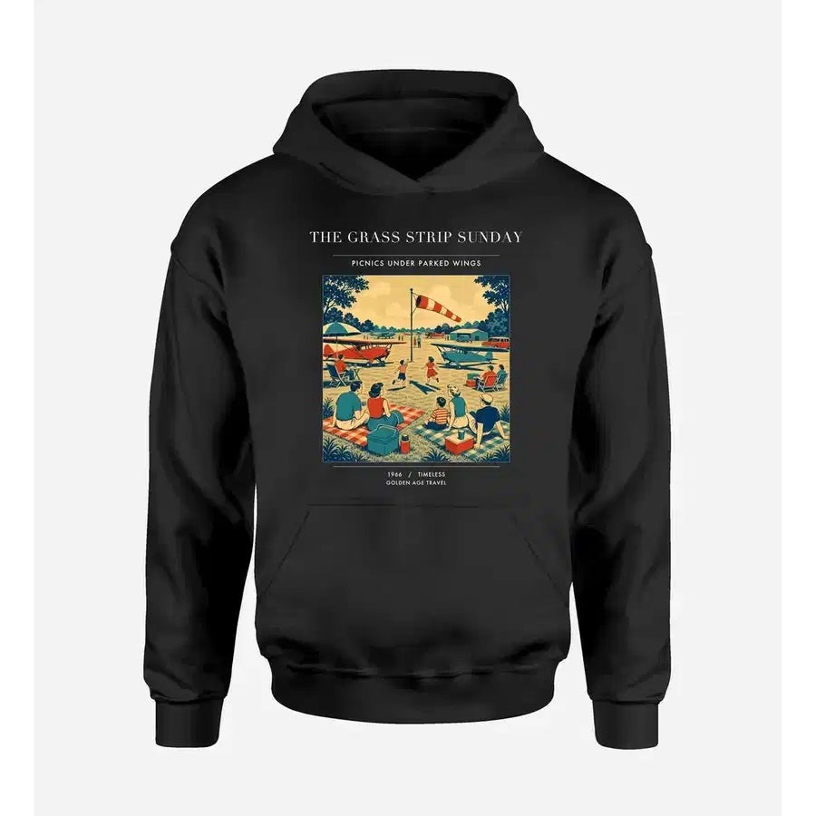 VINTAGE G4241 - The Grass Strip Sunday - Premium Hoodie design on black premium