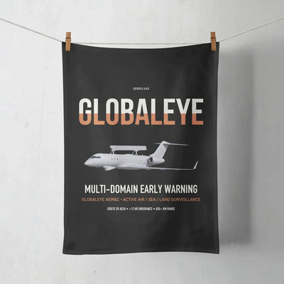 Saab GlobalEye design on black towel