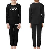 Thumbnail for Boeing 787 Flat Text children pajamas - Black