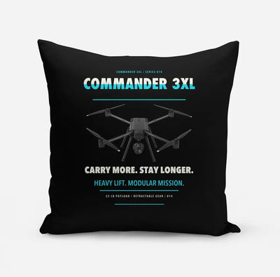 Draganfly Commander 3XL design on black pillow