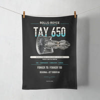 Thumbnail for TAY 650 design on black towel