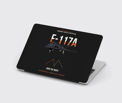 F-117A Nighthawk Own The Night design on black MacBook case