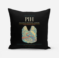 Thumbnail for Pocatello Regional Airport (PIH) design on black pillow