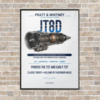 Thumbnail for JT8D vertical canvas print - framed - white background