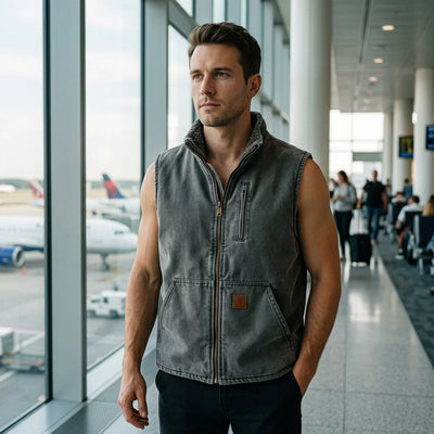 Pilot jacket on model — editorial