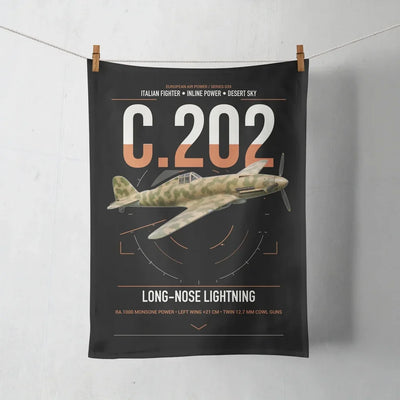 Macchi C.202 Folgore design on black towel