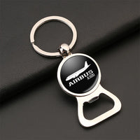 Thumbnail for Airbus A320 Printed Bottle Opener aviation design on bottle-opener key chain, durable metal alloy with built-in opener.