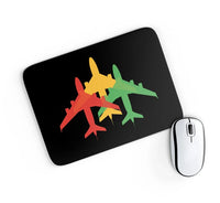 Thumbnail for Colourful 3 Airplanes aviation design on neoprene with anti-slip base mouse pad.