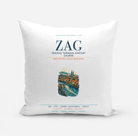 Thumbnail for Franjo Tuđman Airport Zagreb (ZAG) design on white pillow