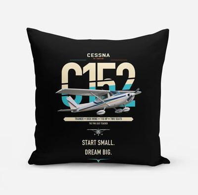 Cessna 152 design on black pillow