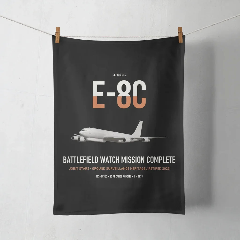 E-8C Joint STARS design on black towel