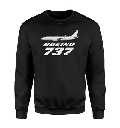The Boeing 737 aviation design printed on soft cotton blend sweatshirt.