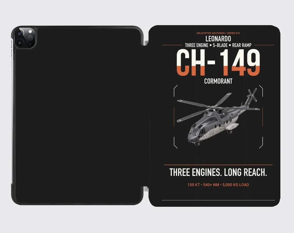 Leonardo CH-149 Cormorant design on black ipad tablet case