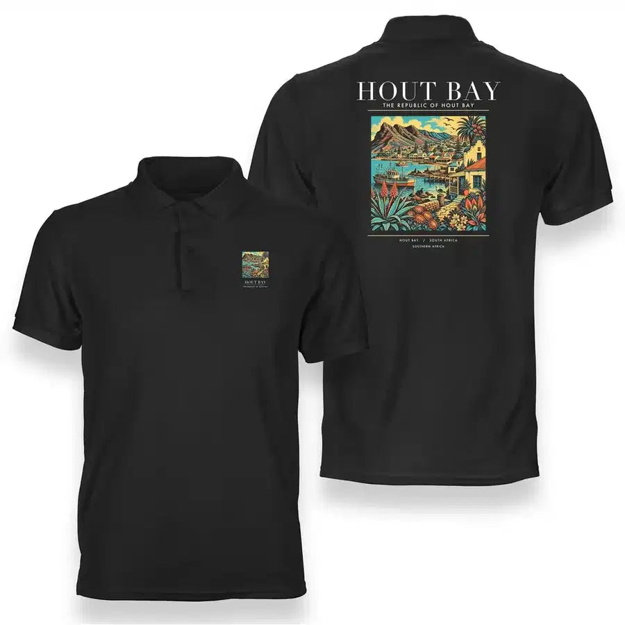 HOUT BAY - Poster - Double-Side Polo - Black
