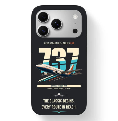 Boeing 737-300 Classic design on black magsafe iphone case