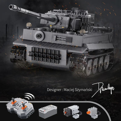 925PCS Remote Control Tiger Tank Set Building Block aviation themed Lego-style model aircraft in ABS plastic.