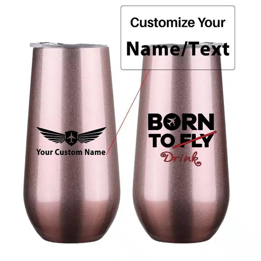 Born To Drink 6oz Egg aviation design on 6oz egg cup, compact 6oz ceramic.