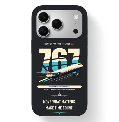 Boeing 767-300F design on black magsafe iphone case