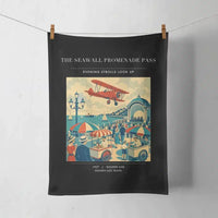 Thumbnail for VINTAGE G4476 - The Seawall Promenade Pass - Designed Towels design on black