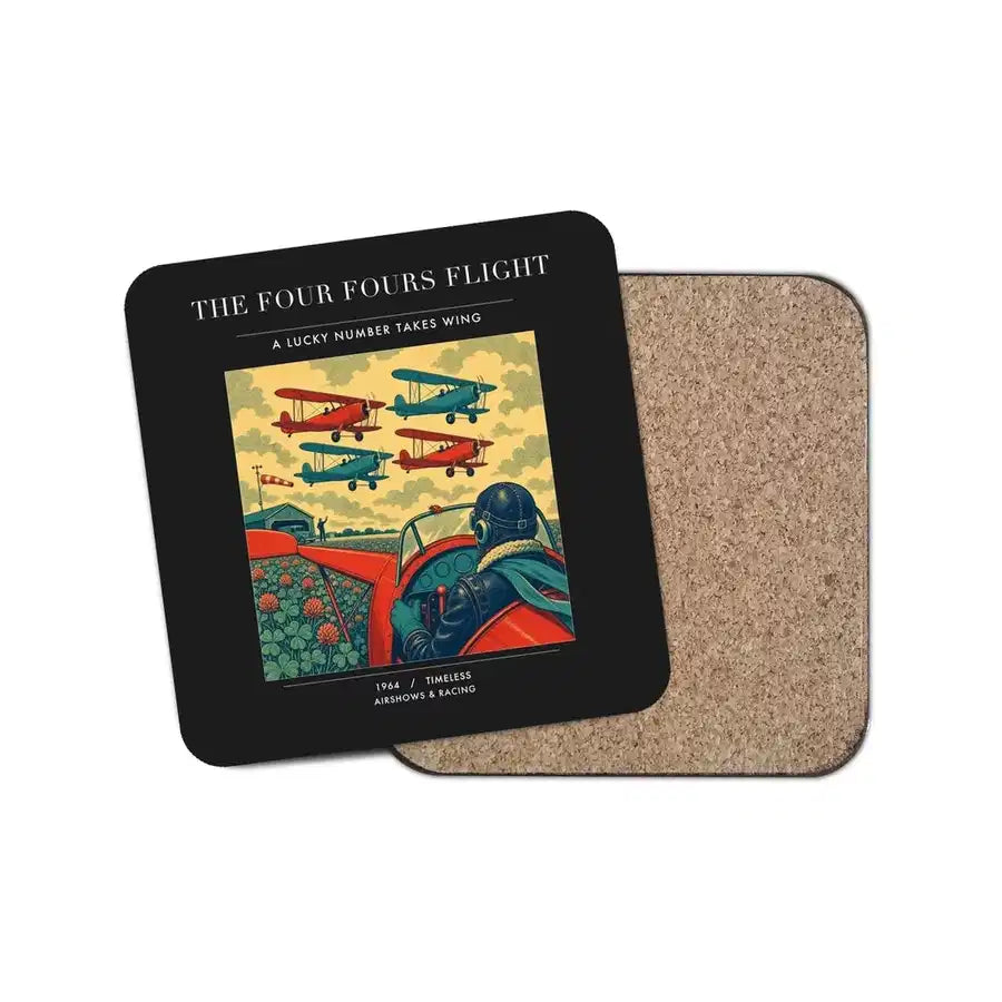 The Four Fours Flight - Designed Coasters design on black 1-piece