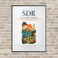 Thumbnail for Santander Airport SDR vertical canvas print - framed - white background