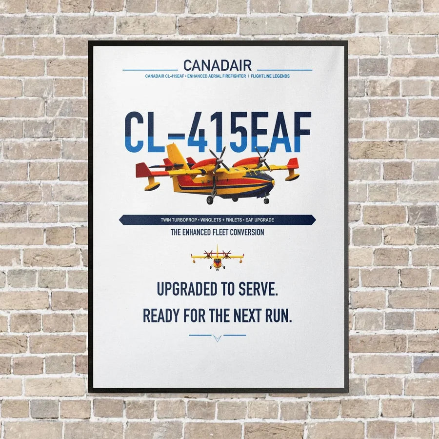 Canadair CL-415EAF vertical canvas print - framed - white background