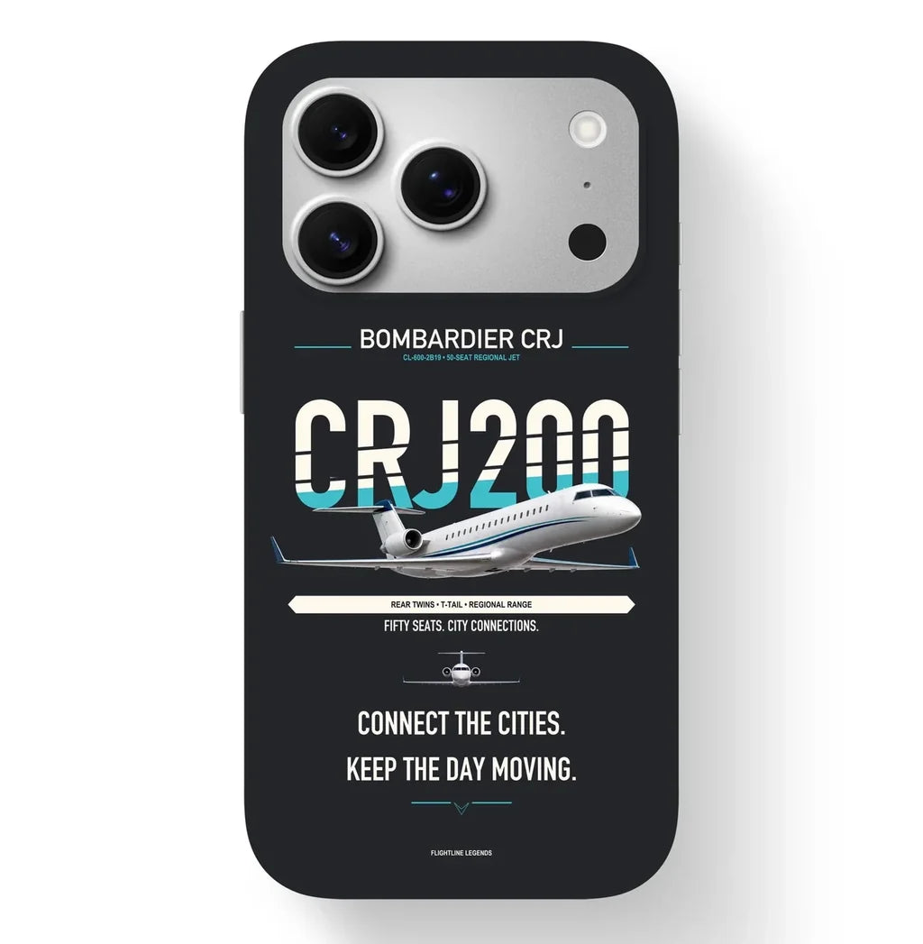 CRJ200 Case design on black iphone case