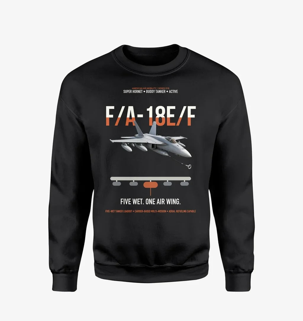 F A-18E F Buddy Tanker design on black sweatshirt