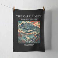 Thumbnail for VINTAGE G4070 - The Cape Route - Designed Towels design on black