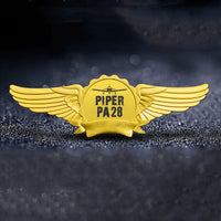 Thumbnail for Piper PA28 & Plane aviation badge in polished metal.