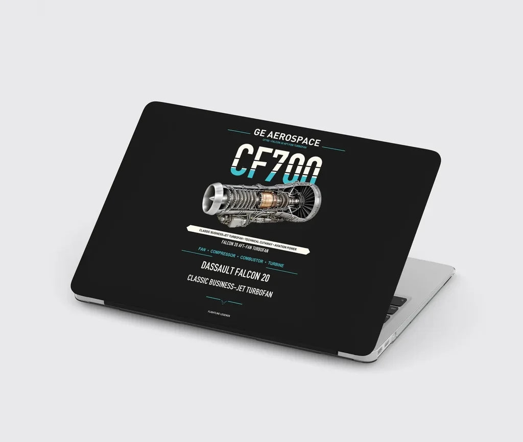 CF700 design on black MacBook case