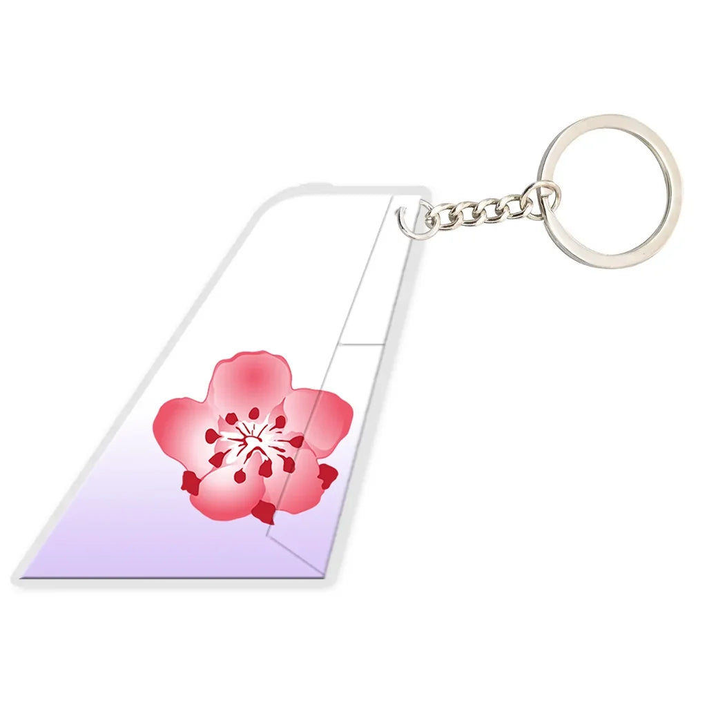 China Airlines aviation aircraft-tail key chain, acrylic body, metal ring.
