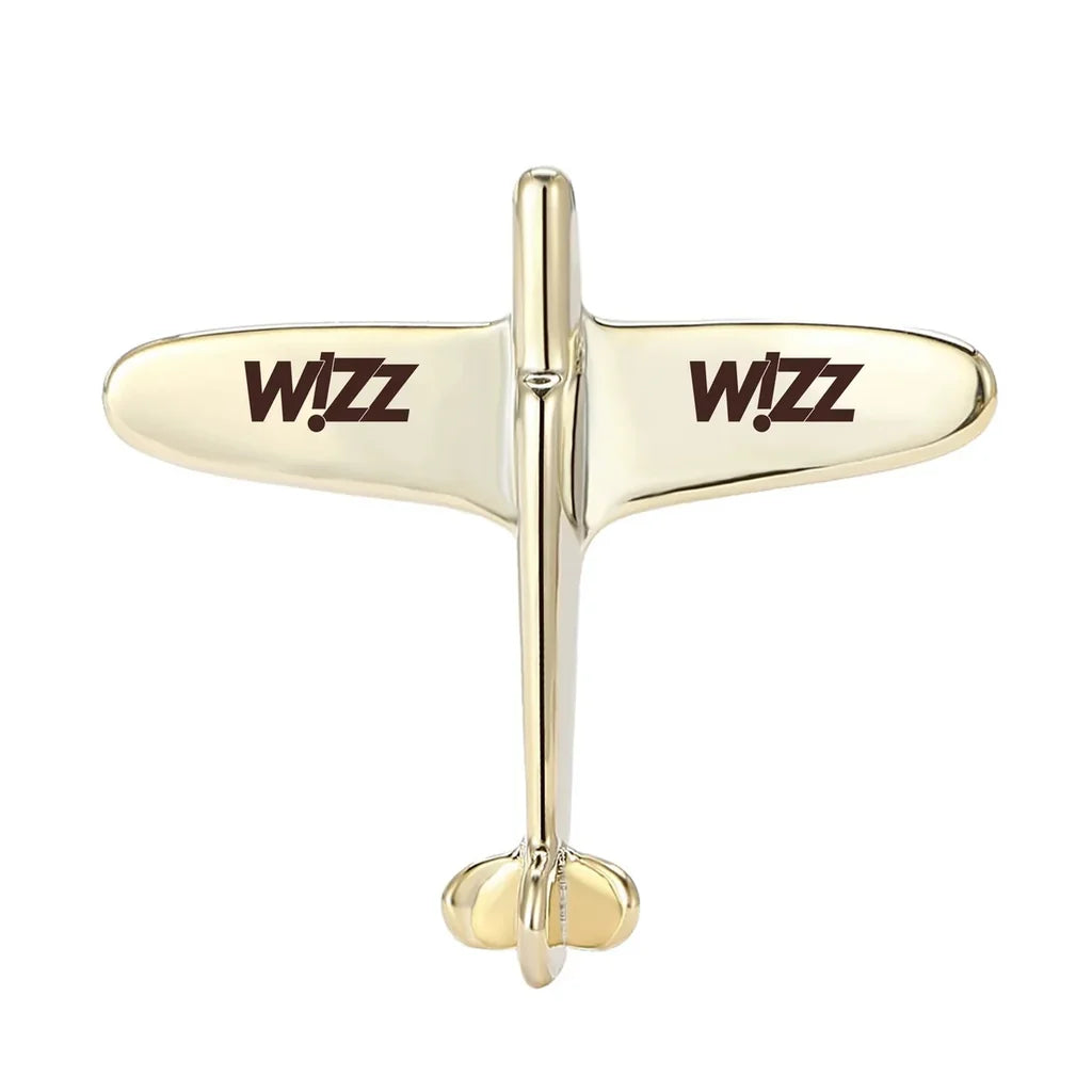 Wizz Airlines Airplane Shape aviation-themed airplane-shape brooch, polished alloy.