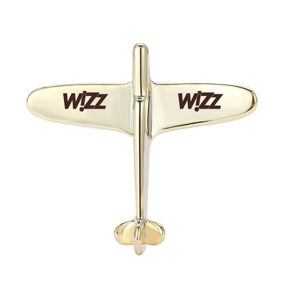 Wizz Airlines Airplane Shape aviation-themed airplane-shape brooch, polished alloy.