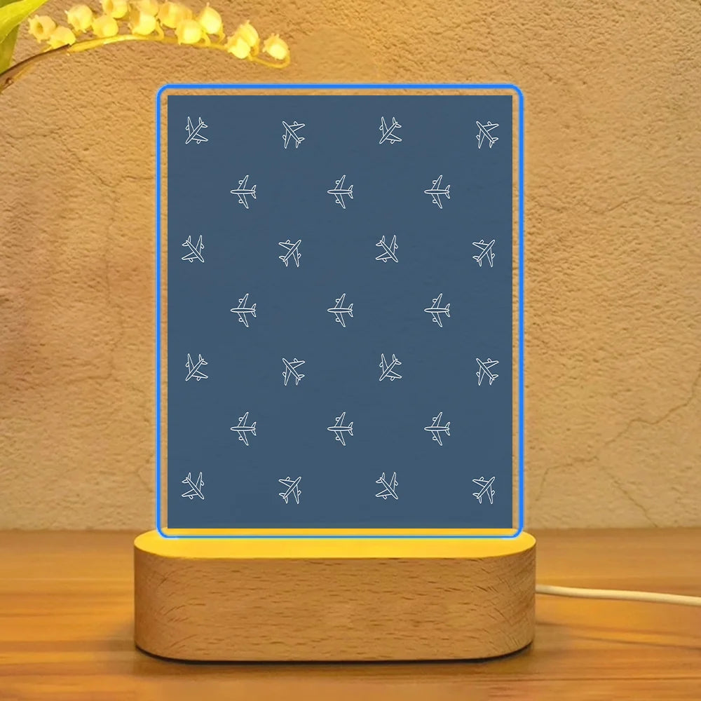 Nice Airplanes (Blue) aviation design on premium acrylic with LED night lamp.