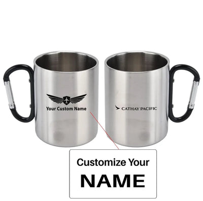 Cathay Pacific Airways Airlines aviation design on outdoor mug, durable insulated construction.