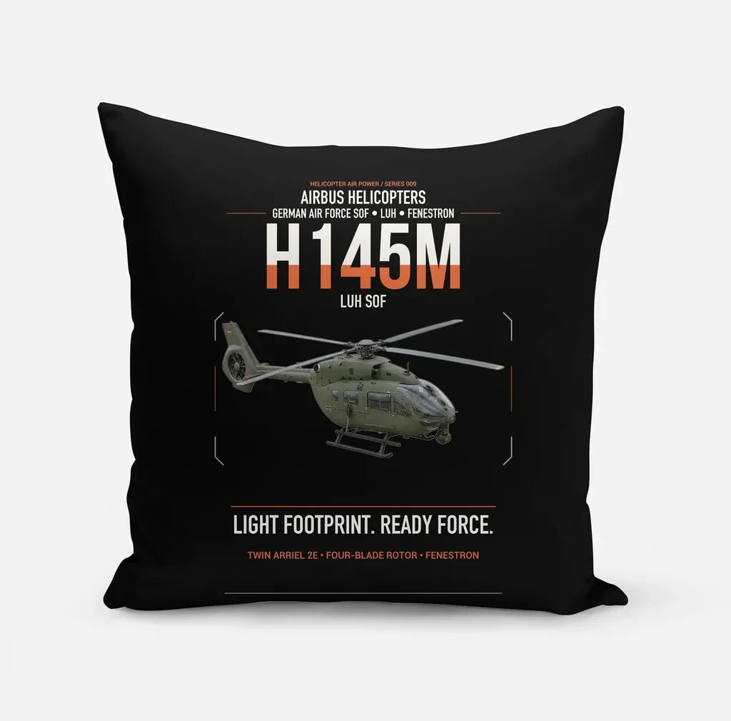 Airbus Helicopters H145M LUH SOF design on black pillow