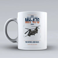 Thumbnail for Boeing MH-47G Chinook design on white ceramic mug, double-side print